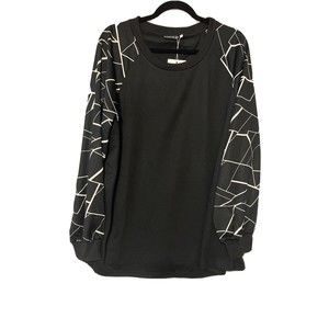 Bloomchic Long Sleeve Top Black Long Sleeve Black White Size 18/20 Free Ship